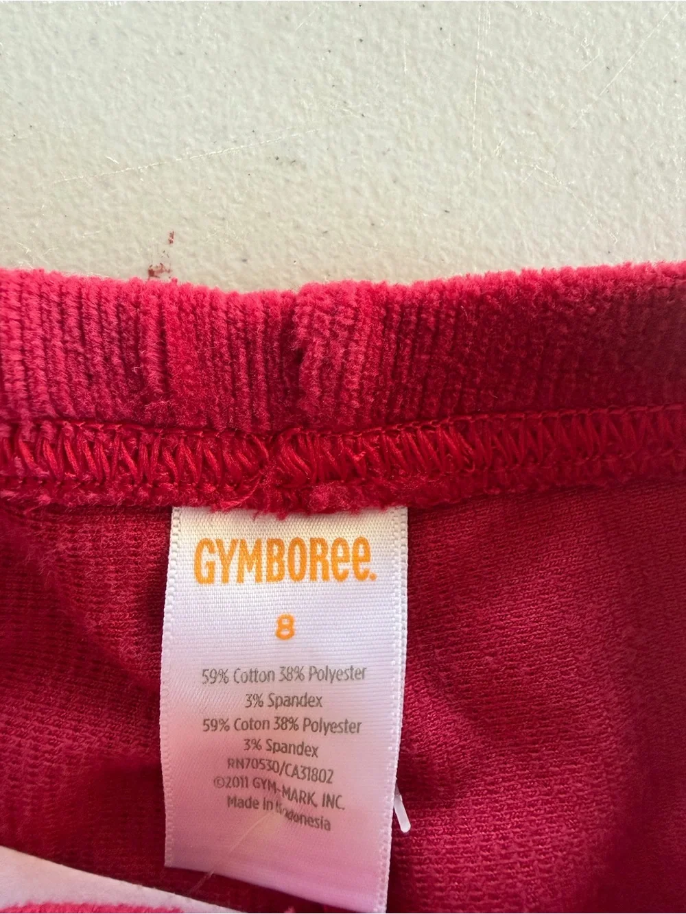 Gymboree Deep Red Fleece Leggings